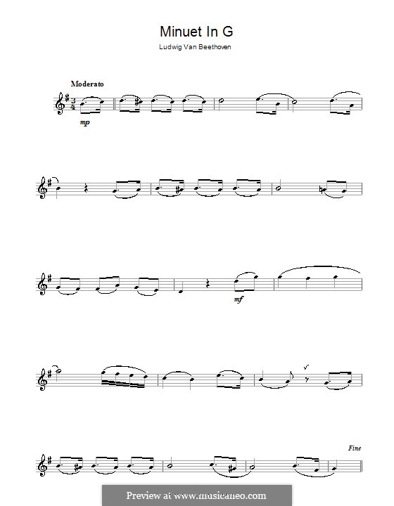 Menuett in G-Dur: Für Altsaxophon by Ludwig van Beethoven