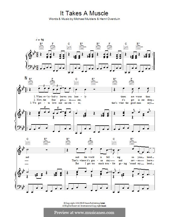 It Takes a Muscle (M.I.A.): Für Stimme und Klavier (oder Gitarre) by Henri Overduin, Michael Mulders
