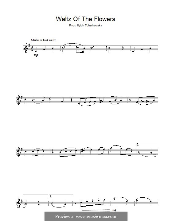 Nr.8 Blumenwalzer: Für Saxophon by Pjotr Tschaikowski