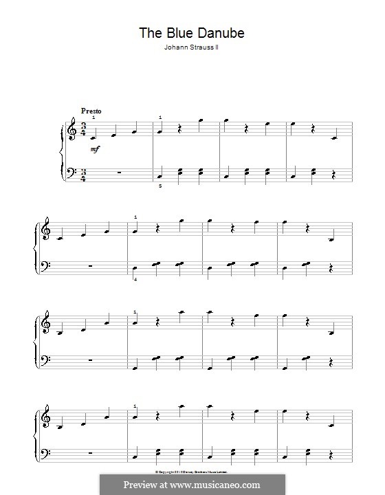 An der schönen blauen Donau, für Klavier, Op.314: Für einen Interpreten by Johann Strauss (Sohn)