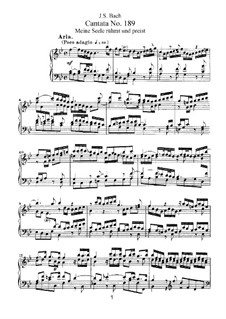 Meine Seele rühmt und preist, BWV 189: Klavierauszug mit Singstimmen by Johann Sebastian Bach