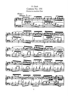 Gloria in excelsis Deo, BWV 191: Klavierauszug mit Singstimmen by Johann Sebastian Bach