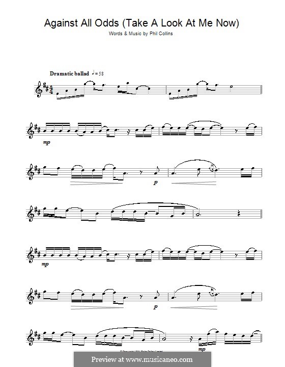 Against All Odds (Take a Look at Me Now): Für Tenorsaxophon by Phil Collins