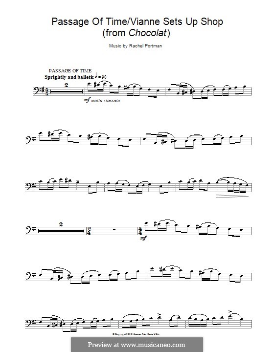 Passage of Time/Vianne Sets Up Shop (from Chocolat): Für Cello by Rachel Portman