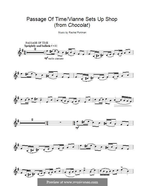 Passage of Time/Vianne Sets Up Shop (from Chocolat): Für Violine by Rachel Portman