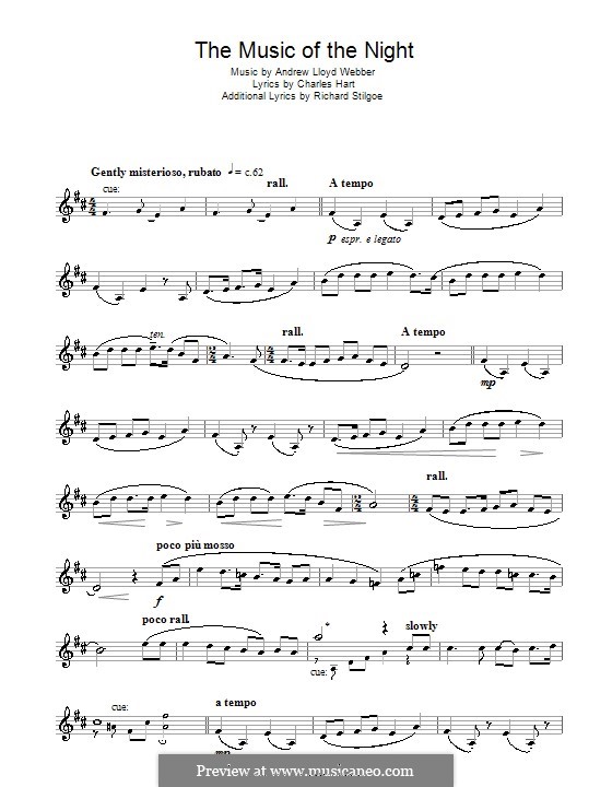 The Music of the Night, instrumental version: Für Klarinette by Andrew Lloyd Webber