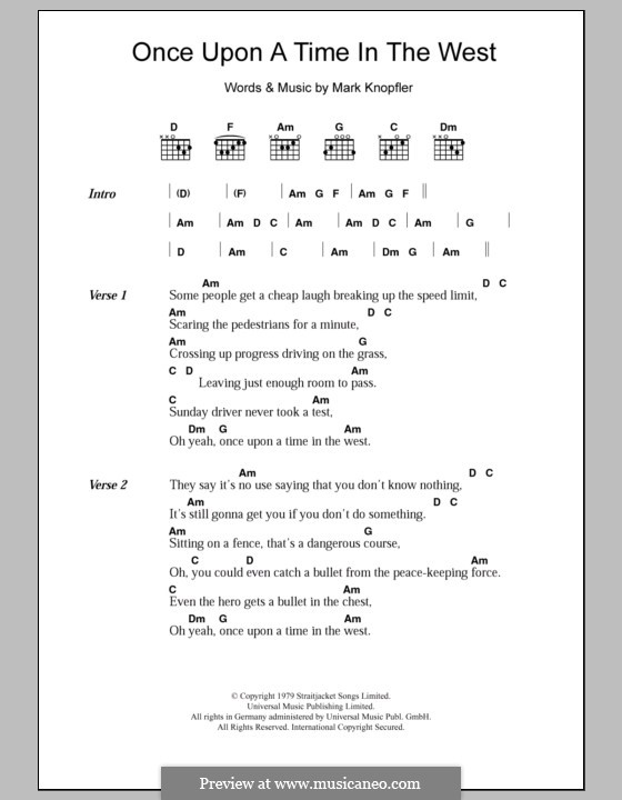 Once Upon a Time in the West: Text und Akkorde by Mark Knopfler