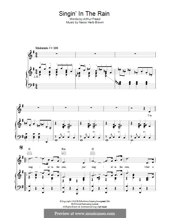 Singin' in the Rain (Gene Kelly): Für Stimme und Klavier (oder Gitarre) by Nacio Herb Brown