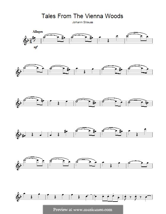 Geschichten aus dem Wienerwald, Op.325: Für Flöte by Johann Strauss (Sohn)