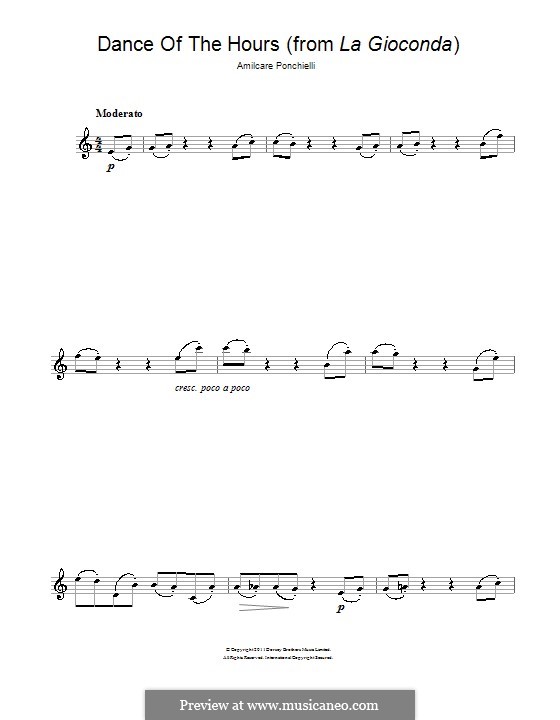 Dance of the Hours: Für Altsaxophon by Amilcare Ponchielli