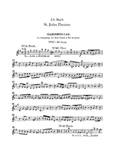 Johannes-Passion, BWV 245: Klarinettenstimme by Johann Sebastian Bach