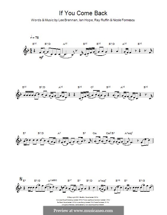 If You Come Back (Blue): Für Klarinette by Ian Hope, Lee Brennan, Nicole Formescu, Ray Ruffin