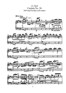 Schwingt freudig euch empor, BWV 36: Klavierauszug mit Singstimmen by Johann Sebastian Bach