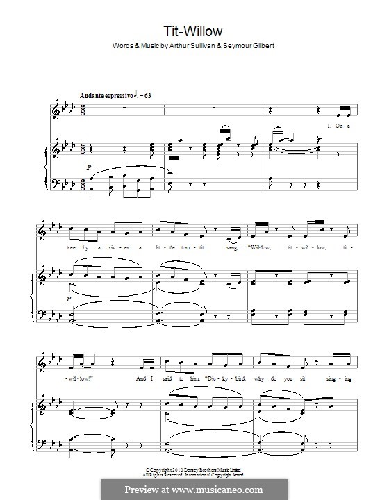 Willow, Tit-Willow: Für Stimme und Klavier by Arthur Sullivan