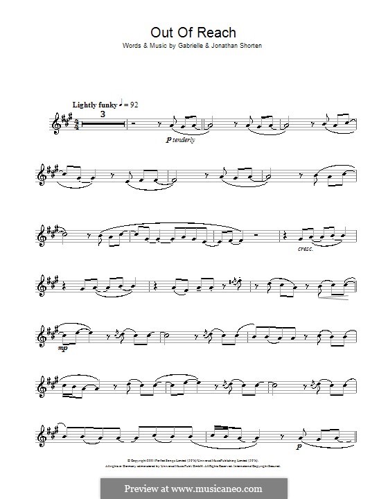 Out of Reach: Für Altsaxophon by Gabrielle, Jonathan Shorten