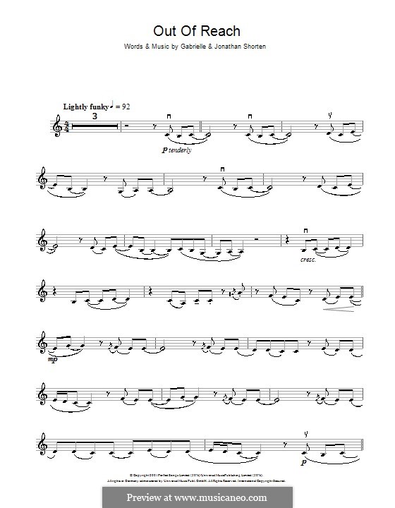 Out of Reach: Für Violine by Gabrielle, Jonathan Shorten
