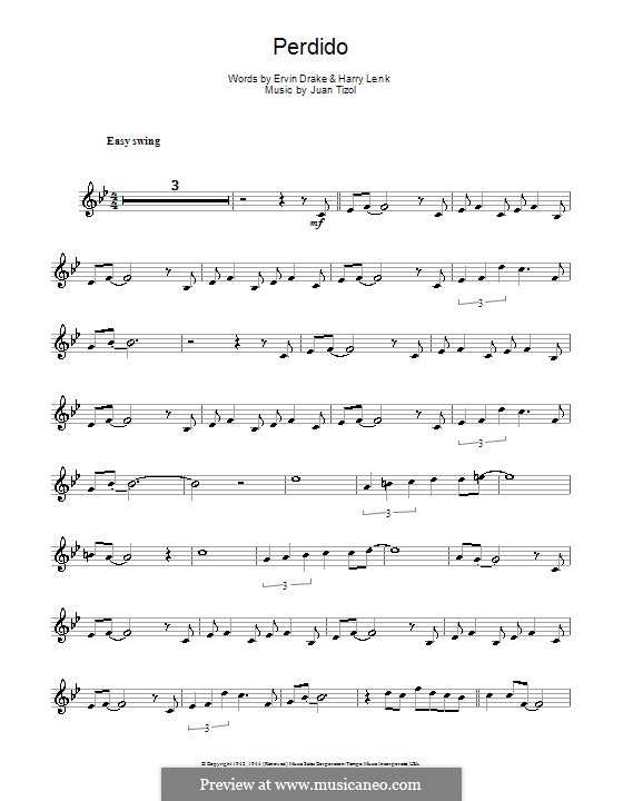 Perdido (Duke Ellington): Für Altsaxophon by Juan Tizol