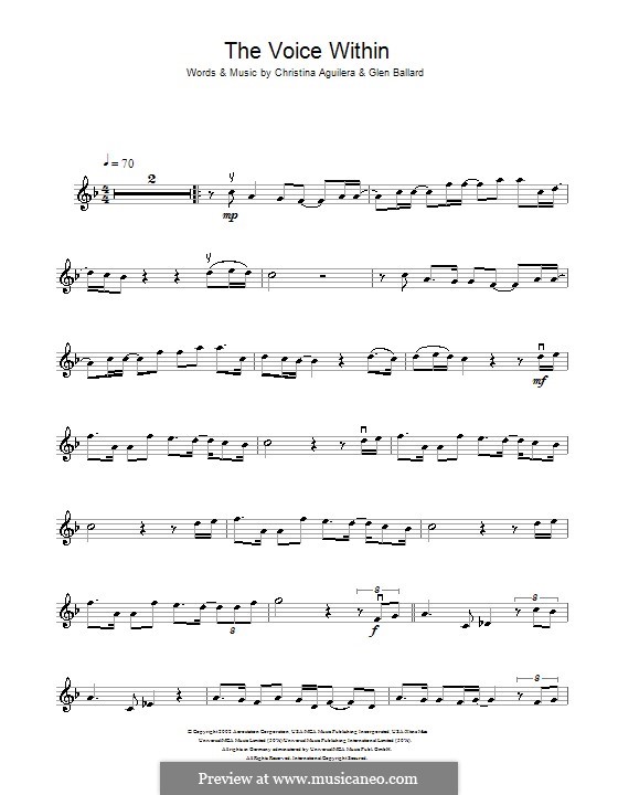 The Voice Within: Für Violine by Christina Aguilera, Glen Ballard