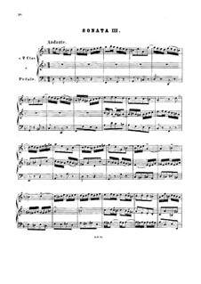 Triosonate für Orgel Nr.3 in d-Moll, BWV 527: Für einen Interpreten by Johann Sebastian Bach