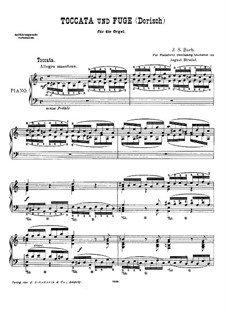 Toccata und Fuge in d-Moll 'Dorisch', BWV 538: Für Klavier by Johann Sebastian Bach