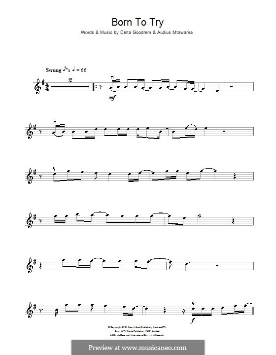 Born to Try: Für Violine by Audius Mtawarira, Delta Goodrem