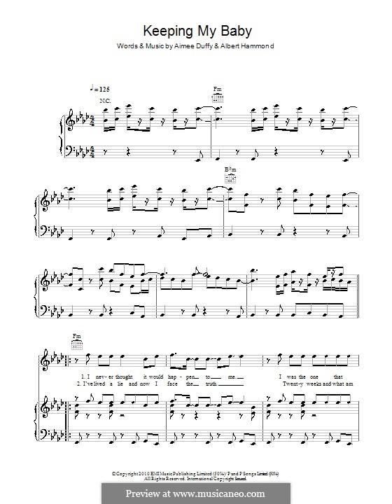 Keeping My Baby (Duffy): Für Stimme und Klavier (oder Gitarre) by Aimee Duffy, Albert Hammond