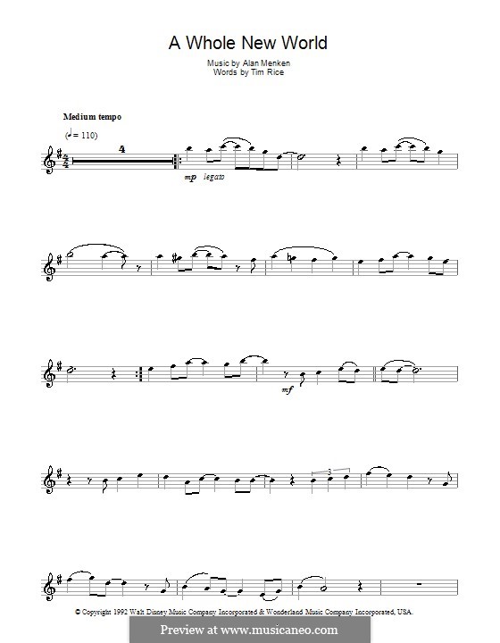 Instrument version: Für Altsaxophon by Alan Menken