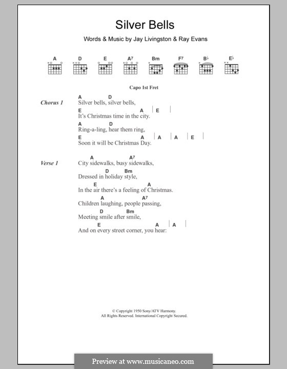 Vocal version: Text und Akkorde by Jay Livingston, Raymond Evans