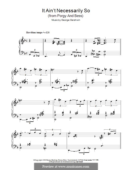 It ain't Necessarily So: Für Klavier by George Gershwin