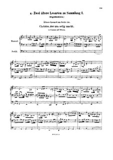 Zwei ältere Lesarten, BWV 620a, 631a: Zwei ältere Lesarten by Johann Sebastian Bach