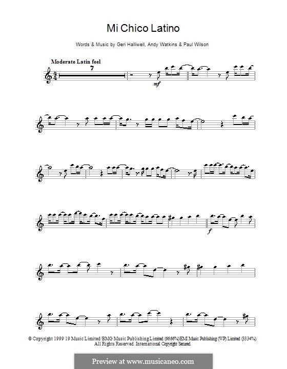 Mi Chico Latino: Für Altsaxophon by Andy Watkins, Geri Halliwell, Paul Wilson