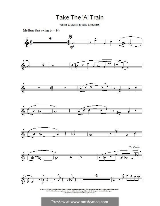 Take the 'A' Train (Duke Ellington): Für Flöte by Billy Strayhorn