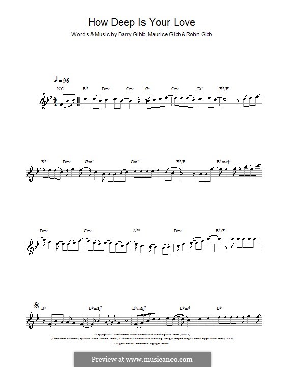 How Deep Is Your Love (The Bee Gees): Für Flöte by Barry Gibb, Maurice Gibb, Robin Gibb