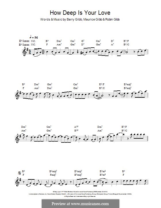 How Deep Is Your Love (The Bee Gees): Für Saxophon by Barry Gibb, Maurice Gibb, Robin Gibb