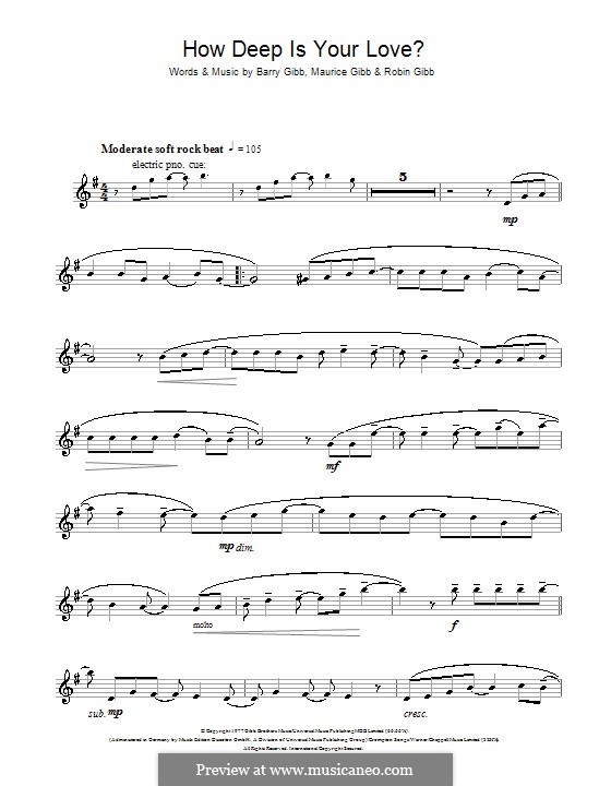 How Deep Is Your Love (The Bee Gees): Für Tenorsaxophon by Barry Gibb, Maurice Gibb, Robin Gibb