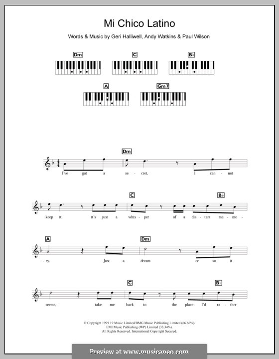 Mi Chico Latino: Für Keyboard by Andy Watkins, Geri Halliwell, Paul Wilson