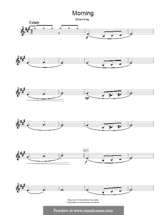 Suite Nr.1. Morgenstimmung, Op.46 No.1: Für Klarinette by Edvard Grieg