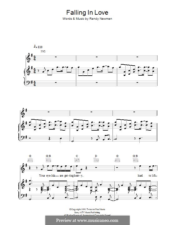 Falling in Love: Für Stimme und Klavier (oder Gitarre) by Randy Newman