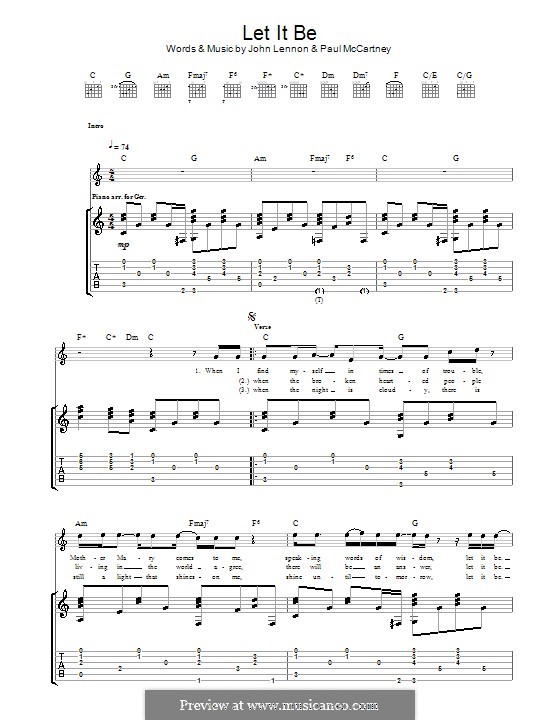 Guitar version: Für einen Interpreten by John Lennon, Paul McCartney