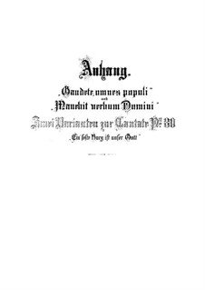 Ein feste Burg ist unser Gott, BWV 80: Supplement by Johann Sebastian Bach