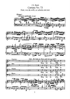 Herr, wie du willt, so schicks mit mir, BWV 73: Klavierauszug mit Singstimmen by Johann Sebastian Bach
