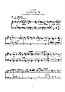 Gott der Herr ist Sonn und Schild, BWV 79: Bearbeitung für Stimmen und Klavier by Johann Sebastian Bach