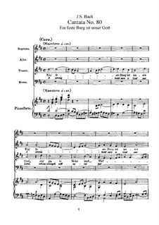 Ein feste Burg ist unser Gott, BWV 80: Bearbeitung für Chor und Klavier by Johann Sebastian Bach