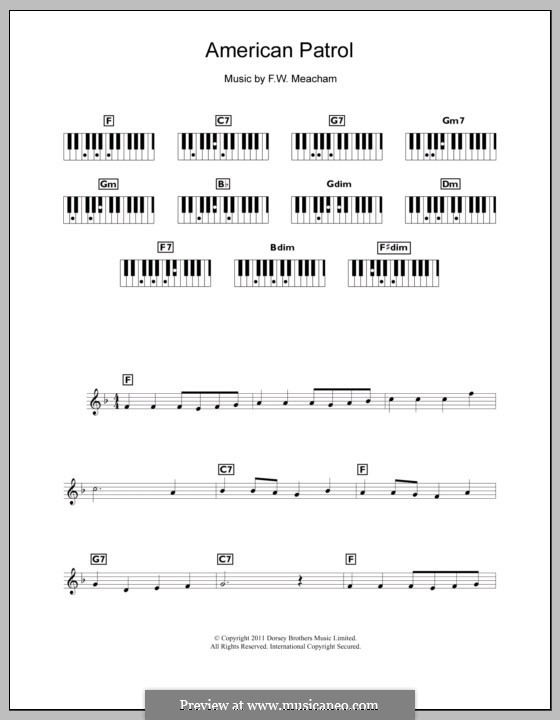 American Patrol, Op.92: Für Keyboard by Frank W. Meacham