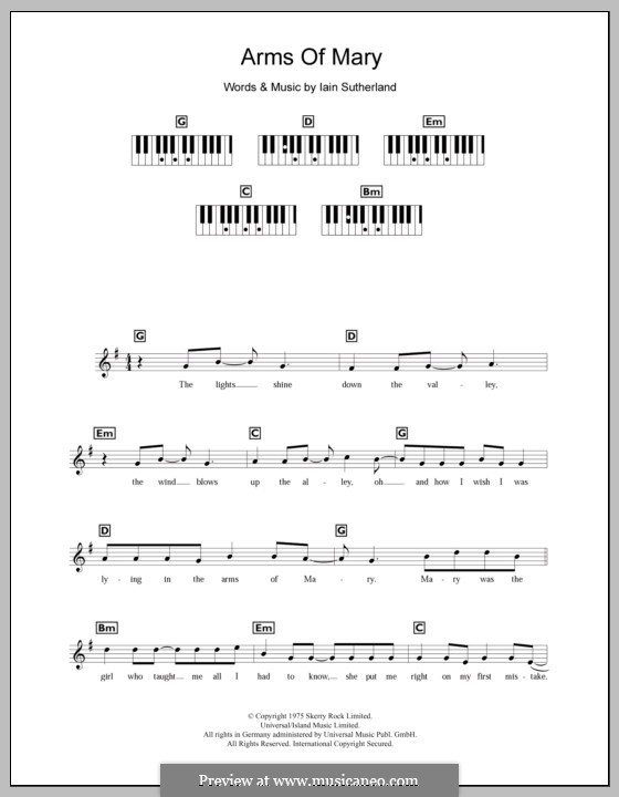 Arms of Mary (Boyzone): Für Keyboard by Iain Sutherland