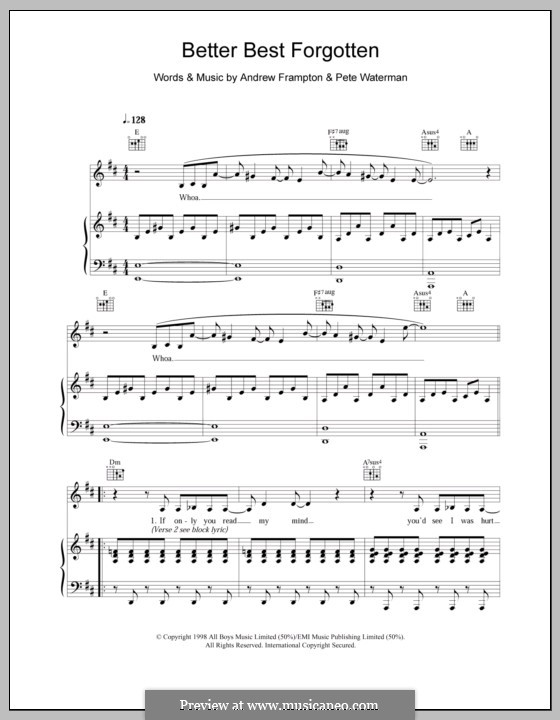 Better Best Forgotten (Steps): Für Stimme und Klavier (oder Gitarre) by Andrew Frampton, Pete Waterman