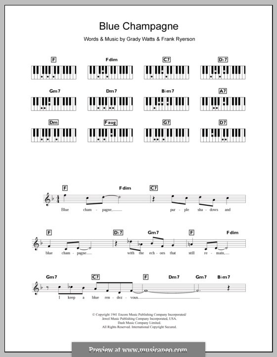 Blue Champagne (Jimmy Dorsey): Für Keyboard by Frank Ryerson, Grady Watts, Jimmy Eaton