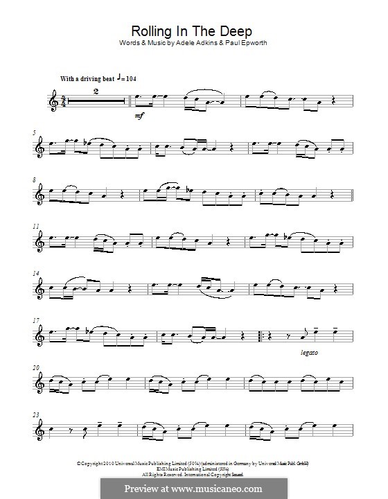 Instrumental version: Für Altsaxophon by Adele, Paul Epworth