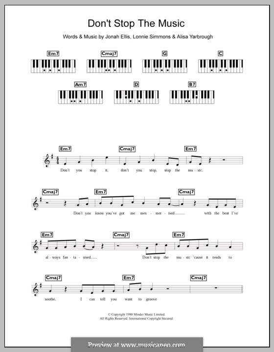 Don't Stop the Music (Yarbrough and Peoples): Für Keyboard by Alisa Yarbrough, Jonah Ellis, Lonnie Simmons