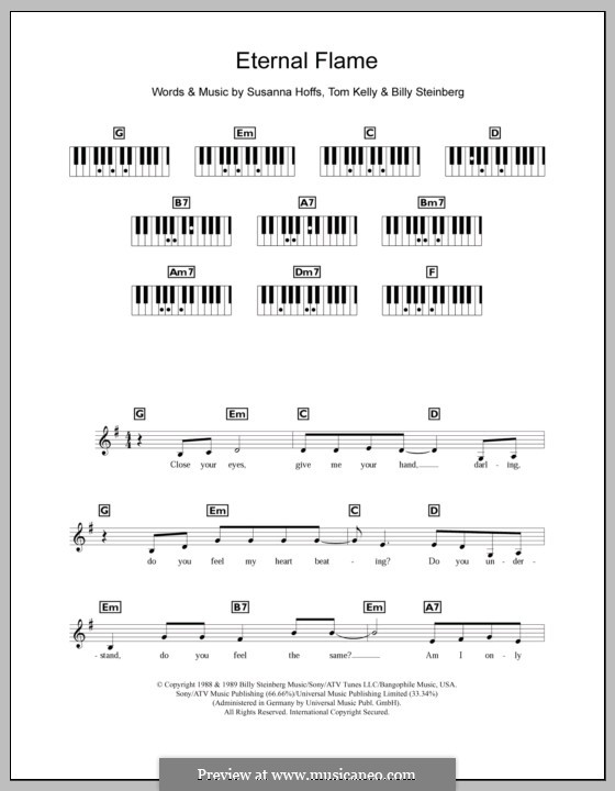 Eternal Flame: Für Keyboard by Billy Steinberg, Susanna Hoffs, Tom Kelly